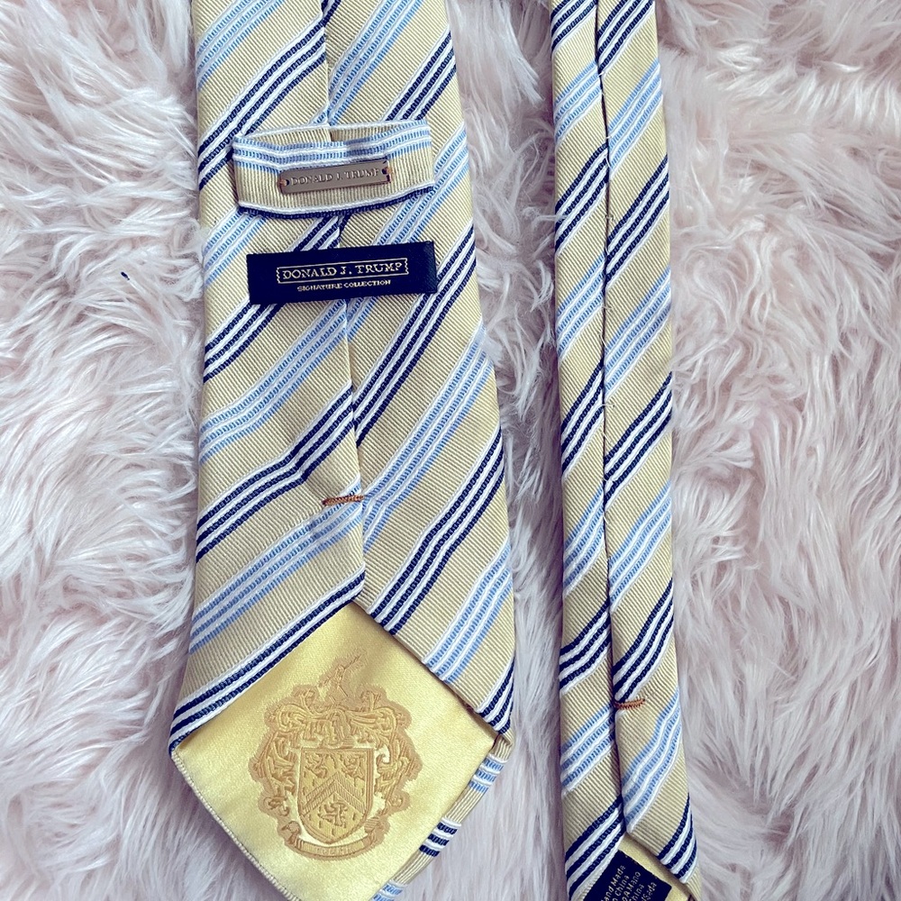 Donald trump silk striped tie signature collection